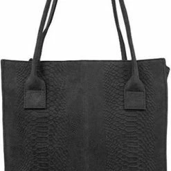 Aanbiedingen 🌟 Aanbiedingen ❤️ DSTRCT Medium Schoudertas / Crossbody Tas Dames - Leer - Portland Road - Crocoprint - Zwart 🎁 😍 -Tassen-dames Winkel 415x840 13