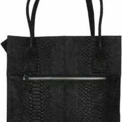 Aanbiedingen 🌟 Aanbiedingen ❤️ DSTRCT Medium Schoudertas / Crossbody Tas Dames - Leer - Portland Road - Crocoprint - Zwart 🎁 😍 -Tassen-dames Winkel 433x840