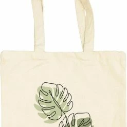 Aanbiedingen ๐ Uitgang ๐ DutchToteBags Tote Bag - One Line Blaadjes Design - Schouder Tas ๐ โ