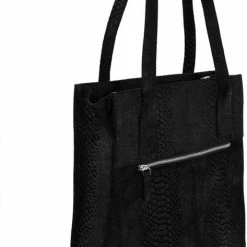 Aanbiedingen 🌟 Aanbiedingen ❤️ DSTRCT Medium Schoudertas / Crossbody Tas Dames - Leer - Portland Road - Crocoprint - Zwart 🎁 😍 -Tassen-dames Winkel 473x840 1