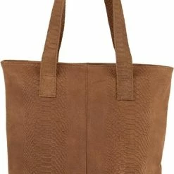 Begroting ๐ Nieuw ๐งจ DSTRCT Grote Shopper / Schoudertas / Tas Dames - Leer - Portland - Fantasieprint - Cognac ๐ ๐