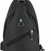 Korting 🎉 Beste Pirce 😍 Merkloos Slingbag Inclusief Usb Oplaadstation - Schoudertas - Rugzak - Crossbody Tas - Rugtas - Anti Diefstal - Zwart - Unisex 🥰 ⭐