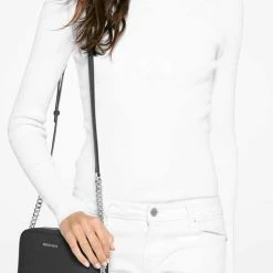 Promo 🤩 Top 10 🎉 Michael Kors Ginny Dames Crossbodytas - Zwart ⭐ 😍 -Tassen-dames Winkel 504x840 1