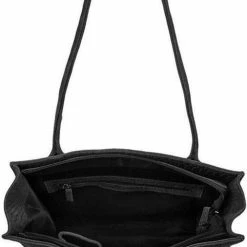 Aanbiedingen 🌟 Aanbiedingen ❤️ DSTRCT Medium Schoudertas / Crossbody Tas Dames - Leer - Portland Road - Crocoprint - Zwart 🎁 😍 -Tassen-dames Winkel 506x840 3