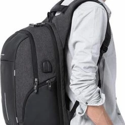 Beste Verkoop ✔️ Gloednieuw 😍 Ssublime Vault - Anti Diefstal Waterdichte Rugzak - Laptoptas Met 15.6 Tot 17 Inch Laptopvak - Rugtas Met USB én Audio Aansluiting - Voor Dames En Heren - Inclusief TSA Ritsslot - Zwart ⭐ 👏 -Tassen-dames Winkel 510x840 8