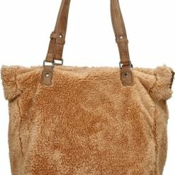Korting ❤️ Coupon 🔔 Enrico Benetti Teddy Tas Met Rits - Langere Schouderband - Fluffy Zachte Shopper | Cognac ⌛ 🔔 -Tassen-dames Winkel 511x840 3