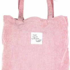 Beste deal ๐ Groothandel ๐ GoDaily - Dames - Schoudertas - Handtas - Bag - Ribstof - Canvas - Katoenen Tas - Tote - Roze ๐ ๐