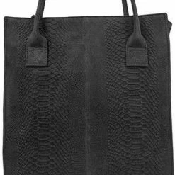 Aanbiedingen 🌟 Aanbiedingen ❤️ DSTRCT Medium Schoudertas / Crossbody Tas Dames - Leer - Portland Road - Crocoprint - Zwart 🎁 😍 -Tassen-dames Winkel 525x840 3