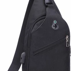 Coupon ๐ฅฐ Groothandel โค๏ธ Q-bag Crossbody Small-Bag! Slingbag Met Usb Poort - Zwart - Moderne Multifunctionele Schoudertas ๐ ๐