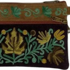 Korting 🤩 Beste Pirce 🥰 Merkloos Dames Polstas Zwart Suède Leer Met Handborduurwerk In Geel En Oranje 🌟 🎉