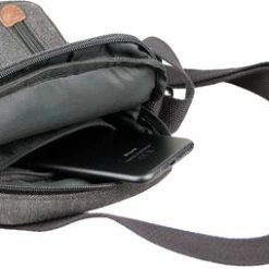 Beste deal 🛒 Gloednieuw 🌟 Yakfield – Schoudertas - Crossbody Tas- Klein Model - Kado - Heren – Dames - Zwart - Vintage Canvas Katoen - Nektasje Voor Telefoon - 4 Afsluitbare Vakken - 24x18x5 Cm 🔥 👍 -Tassen-dames Winkel 550x254