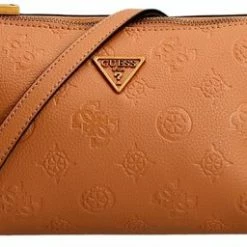 Beste deal ✨ Uitgang 😍 Guess Helaina Mini Dames Crossbodytas - Cognac 🤩 ✨