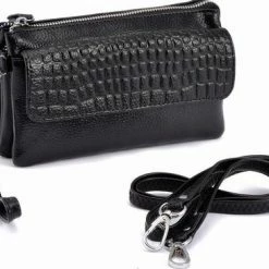 Beste recensies van 🌟 Nieuw ⌛ Merkloos Dames Clutch - Lederen Handtasje Clutch - Zwart - Met Afneembare Lange Schouderband 🧨 🎁