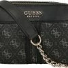 Gloednieuw 🌟 Hete verkoop ✨ Guess Kleine Schoudertas / Crossbody Tas Dames - Noelle - All-over Logoprint - Zwart 👏 🎁