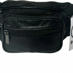 Gloednieuw 🎉 Nieuw ⭐ THL Design - Leren Heuptas Dames / Heren - Heuptasje Zorg - Echt Leer Zwart ⌛ 🔔