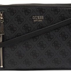 Nieuw 😀 Gloednieuw 👏 Guess Naya Double Zip Dames Crossbody - Coal ❤️ ⭐ -Tassen-dames Winkel 550x373 1