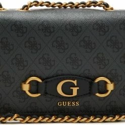 Coupon ๐ Begroting ๐ Guess Izzy Status Satchel Dames Handtas - Coal Logo ๐งจ ๐คฉ