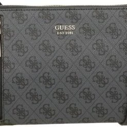Nieuw 😀 Gloednieuw 👏 Guess Naya Double Zip Dames Crossbody - Coal ❤️ ⭐