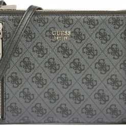 Nieuw 😀 Gloednieuw 👏 Guess Naya Double Zip Dames Crossbody - Coal ❤️ ⭐ -Tassen-dames Winkel 550x401