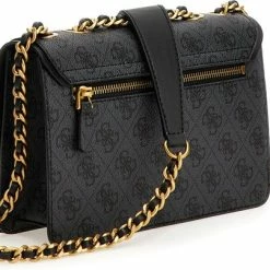 Coupon 🎉 Begroting 😀 Guess Izzy Status Satchel Dames Handtas - Coal Logo 🧨 🤩 -Tassen-dames Winkel 550x403 11