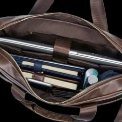 Uitgang 😍 Korting ⭐ Laptoptas 15 Inch Schoudertas Heren Handtas Waterdichte Tas Leder Aktetas Bruin Leer - Urban U® 🔔 🎉 -Tassen-dames Winkel 550x406 3