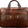 Uitgang 😍 Korting ⭐ Laptoptas 15 Inch Schoudertas Heren Handtas Waterdichte Tas Leder Aktetas Bruin Leer - Urban U® 🔔 🎉 -Tassen-dames Winkel 550x426 5