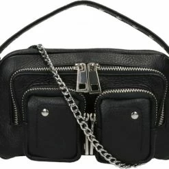 Goedkoop 🥰 Gloednieuw 😀 Nunoo Kleine Schoudertas / Crossbody Tas Dames - Leer - Helena - Zwart 🎉 👏