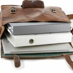 Uitgang 🧨 Korting 🧨 Oncedoce Laptoptas 15,6 Inch “Toledo SQ15” - Messengertas – Cognac Bruin Echt Leer Businesstas - ECHTE LEDER - Unisex Vintage Design - Boekentas - Handgemaakt - A4 Formaat Tas 👏 🔔 -Tassen-dames Winkel 550x443 9