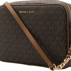 Goedkoopste 💯 Uitgang ⌛ Michael Kors Jet Set LG Dames Crossbodytas - Bruin 🤩 🎁 -Tassen-dames Winkel 550x448