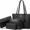Flash-uitverkoop ❤️ Coupon 🎉 Zedar Dames Handtassen Set 4 Delig Met Schoudertas - Tote Bag - Clutch En Portemonnee Voor Vrouwen Zwart ❤️ 😀 -Tassen-dames Winkel 550x467
