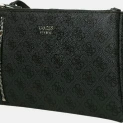 Nieuw 😀 Gloednieuw 👏 Guess Naya Double Zip Dames Crossbody - Coal ❤️ ⭐ -Tassen-dames Winkel 550x468