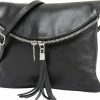 Aanbiedingen 🔥 Nieuw 😀 AmbraModa Italiaanse Schoudertas Crossbody Tas Dames Kleine Tas Van Echt Leer NL610 Zwart 👍 💯 -Tassen-dames Winkel 550x473 1