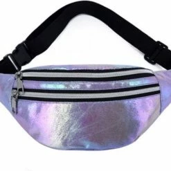 Hete verkoop 😀 Beste Verkoop 👍 Heuptas - Holografisch Paars | PU Leder | 22 X 12 X 7 Cm | Fashion Favorite ❤️ 🎁