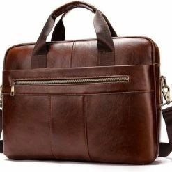 Top 10 ✨ Beste Verkoop 😉 Laptoptas 15 Inch Schoudertas Handtas Tas Bruin Leer - Urban U® 😉 🔔