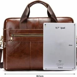 Top 10 ✨ Beste Verkoop 😉 Laptoptas 15 Inch Schoudertas Handtas Tas Bruin Leer - Urban U® 😉 🔔 -Tassen-dames Winkel 550x483 3