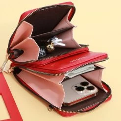 Beste deal 🔔 Uitgang 🤩 Merkloos Telefoontasje Met Croco Design – Compact Schoudertasjes – 2 Compartimenten – Zwart 🧨 🤩 -Tassen-dames Winkel 550x484 5