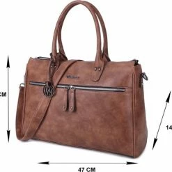 Flash-uitverkoop 👏 Kopen ⭐ Wimona Fabiana Two 2022 Schoudertas / Laptoptas - 15,6 Inch - Cognac 🤩 🥰 -Tassen-dames Winkel 550x488 2