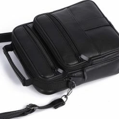 Uitgang 🔥 Kopen ⌛ THL Design - Kleine Leren Schoudertas Heren / Dames - Mannen Tasje - Crossbodytas - Echt Leer Zwart 🤩 👍 -Tassen-dames Winkel 550x495 3