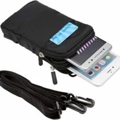 Hete verkoop 😉 Uitgang 😀 San Vitale® - Telefoon Tasje - Heuptas - Wandel/Sport/Mobiele Telefoon/Smartphone - Zwart ⌛ 🤩 -Tassen-dames Winkel 550x508 2