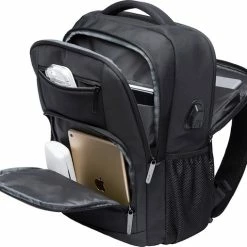 Hete verkoop ✔️ Beste Verkoop ❤️ ACROPAQ Rugzak - Met Laptopvak 17 Inch, Waterdicht, Voor Dames En Heren, USB Aansluiting - Rugtas Voor Meisje En Jongens- Zwart ❤️ 💯 -Tassen-dames Winkel 550x509 15