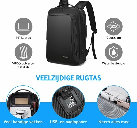 Uitgang ๐ฅฐ Nieuw ๐ Ssublime Dorsal I - Anti Diefstal Laptop Rugzak Met USB - Rugtas Met Laptopvak 15,6 Tot 17 Inch - Voor Dames En Heren - Zwart โจ ๐ 8 Uitgang ๐ฅฐ Nieuw ๐ Ssublime Dorsal I - Anti Diefstal Laptop Rugzak Met USB - Rugtas Met Laptopvak 15,6 Tot 17 Inch - Voor Dames En Heren - Zwart โจ ๐ - Afbeelding 6