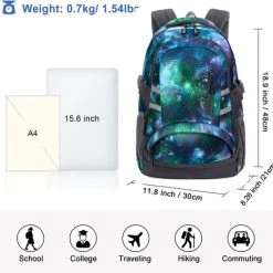 Beste deal ⌛ Promo 🌟 VMCA Schooltas Voor Meisjes En Jongens - Laptoprugzak 15,6 Inch Met USB-oplaadpoort Lichtgewicht 30L Voor Tieners En Volwassenen – Galaxy Groen 🥰 😀 -Tassen-dames Winkel 550x521 3