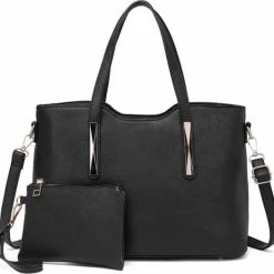 Hete verkoop ✨ Kopen 🌟 Miss Lulu Dames Handtas | Schoudertas | Portemonnee – Kunstleer -Zwart (S1719 BK) ⭐ 👍 -Tassen-dames Winkel 550x525 8