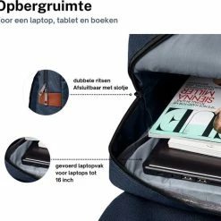 Begroting ⭐ Hete verkoop ⌛ ZILOU® Rugtas - Rugzak - 20-35 Liter - 16" Laptopvak - School - Werk - Reizen - Blauw 👍 🎉 -Tassen-dames Winkel 550x527 28