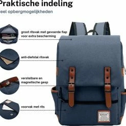 Begroting ⭐ Hete verkoop ⌛ ZILOU® Rugtas - Rugzak - 20-35 Liter - 16" Laptopvak - School - Werk - Reizen - Blauw 👍 🎉 -Tassen-dames Winkel 550x527 29
