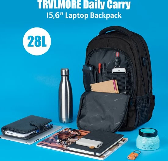Gloednieuw โ๏ธ Gloednieuw ๐ TRVLMORE Rugzak - 25 L - 15,6 Inch - Laptop Rugtas - Waterafstotend - Zwart ๐ ๐ฅ 4 Gloednieuw โ๏ธ Gloednieuw ๐ TRVLMORE Rugzak - 25 L - 15,6 Inch - Laptop Rugtas - Waterafstotend - Zwart ๐ ๐ฅ - Afbeelding 2