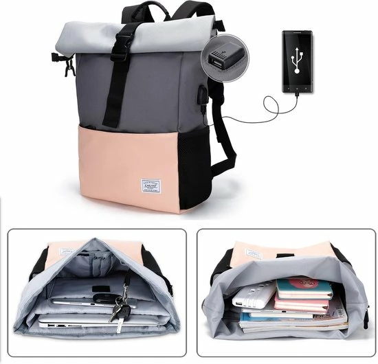 Beste Verkoop π Nieuw π Caliyo Massi Miliano Rolltop Rugzak Unisex (laptop 15.6 Inch) Roze-Grijs ( 3015-79-25) π π 5 Beste Verkoop π Nieuw π Caliyo Massi Miliano Rolltop Rugzak Unisex (laptop 15.6 Inch) Roze-Grijs ( 3015-79-25) π π - Afbeelding 3