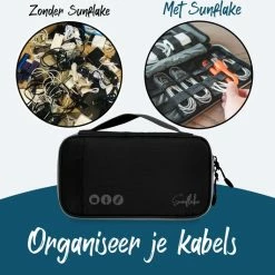 Promo 🎉 Beste Pirce 🌟 Sunflake Kabel Organiser Tas Deluxe – 3 Lagen - Compacte Kabeltas - Etui Voor Kabels - Zwart Grijs - Geschikt Als Kerst / Sinterklaas Cadeau Voor Mannen Of Vrouwen 🎉 🧨 -Tassen-dames Winkel 550x531 5