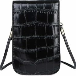 Nieuw ⭐ Begroting ✔️ Smartphone Tasje Croco - Zwart | Kunstleer | 17,5 X 11,5 X 4 Cm | Fashion Favorite ⭐ 👏 -Tassen-dames Winkel 550x539 13