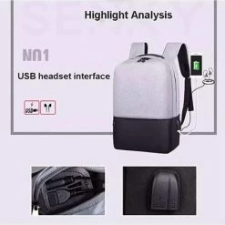 Coupon 👏 Goedkoopste 🌟 YULO TRIBE Rugzak - Inclusief USB Oplaadstation - Geschikt Voor 15 Inch Laptop - Spat Waterdicht - Schooltas - Zwart/Grijs 😉 🎁 -Tassen-dames Winkel 550x539 21